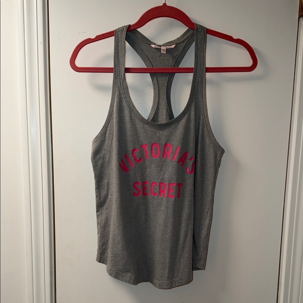 Victoria's Secret Charcoal Tank with Pink Logo